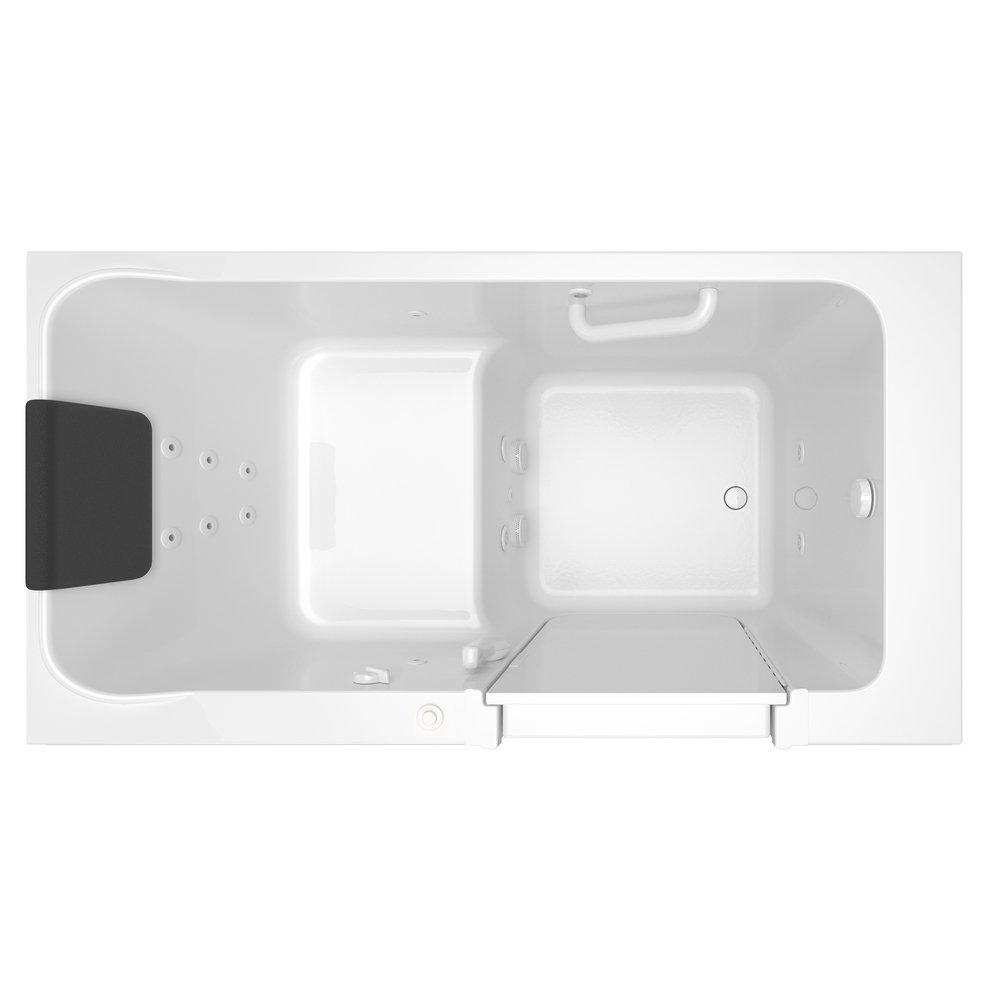 AMERICAN STANDARD American Standard 3260.215.WRW Luxury Series 59-3/4 x 32 in. Whirlpool Walk-In Bathtub with Right Drain in White
