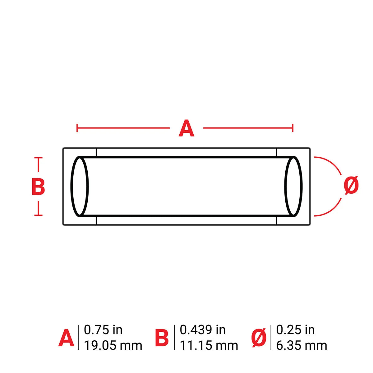 BRADY Brady M-250-075-342 Sleeve, 0.25 In Dia X 0.75 In W