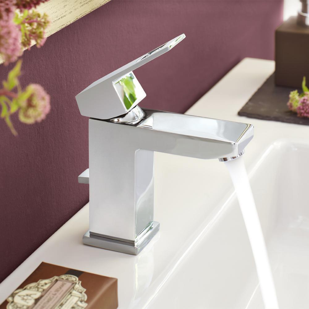 GROHE GROHE 23670000 Eurocube Single Handle Monoblock Bathroom Sink Faucet in Polished Chrome
