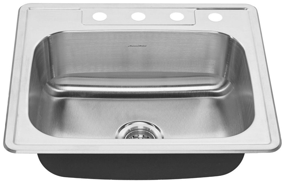 AMERICAN STANDARD American Standard 22SB.6252284S.075 Colony 25 x 22-1/16 in. 4 Hole Stainless Steel Single Bowl Drop-in Kitchen Sink