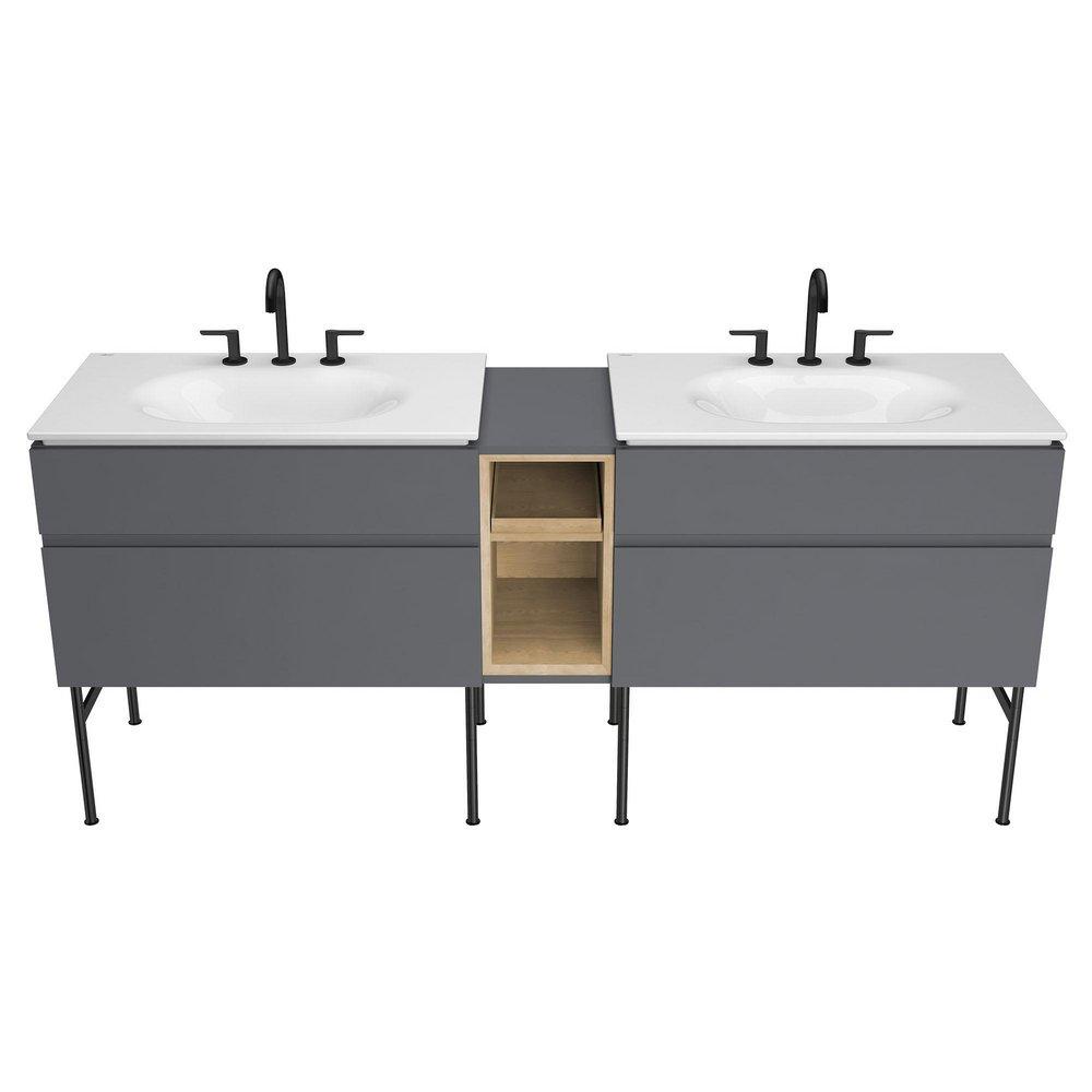 AMERICAN STANDARD American Standard 7105801.243 Studio S Two Handle Widespread Bathroom Sink Faucet in Matte Black