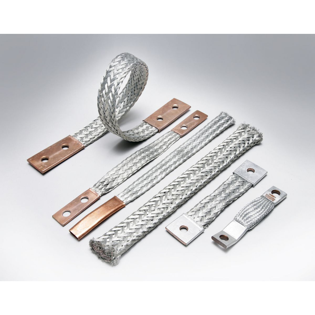 BURNDY BURNDY BD18 Copper Braid 18 Long 2 Holes 2 Ferrules 7/16 Stud 1-1/4 Stud Hole Spacing 190 Amps Indoor 225 Amps Outdoor