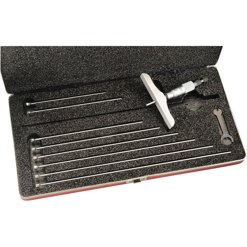 STARRETT Starrett 52228 Mechanical Depth Micrometer 9 in 9 Rods