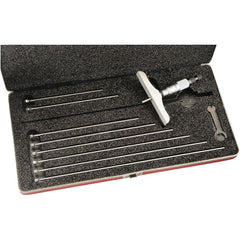 STARRETT Starrett 52228 Mechanical Depth Micrometer 9 in 9 Rods