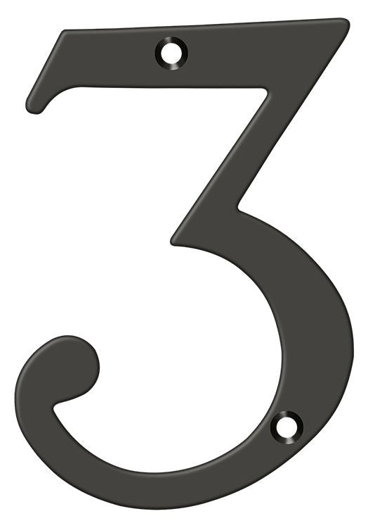 DELTANA Deltana RN6-3U10B 6 Inch Solid Brass House Number Oil Rubbed Bronze