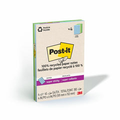 3M 3M MMM4621R4SST Post-it Super Sticky Adhesive Note 4 inches x 6 inches (4/Pack) 4621R-4SST
