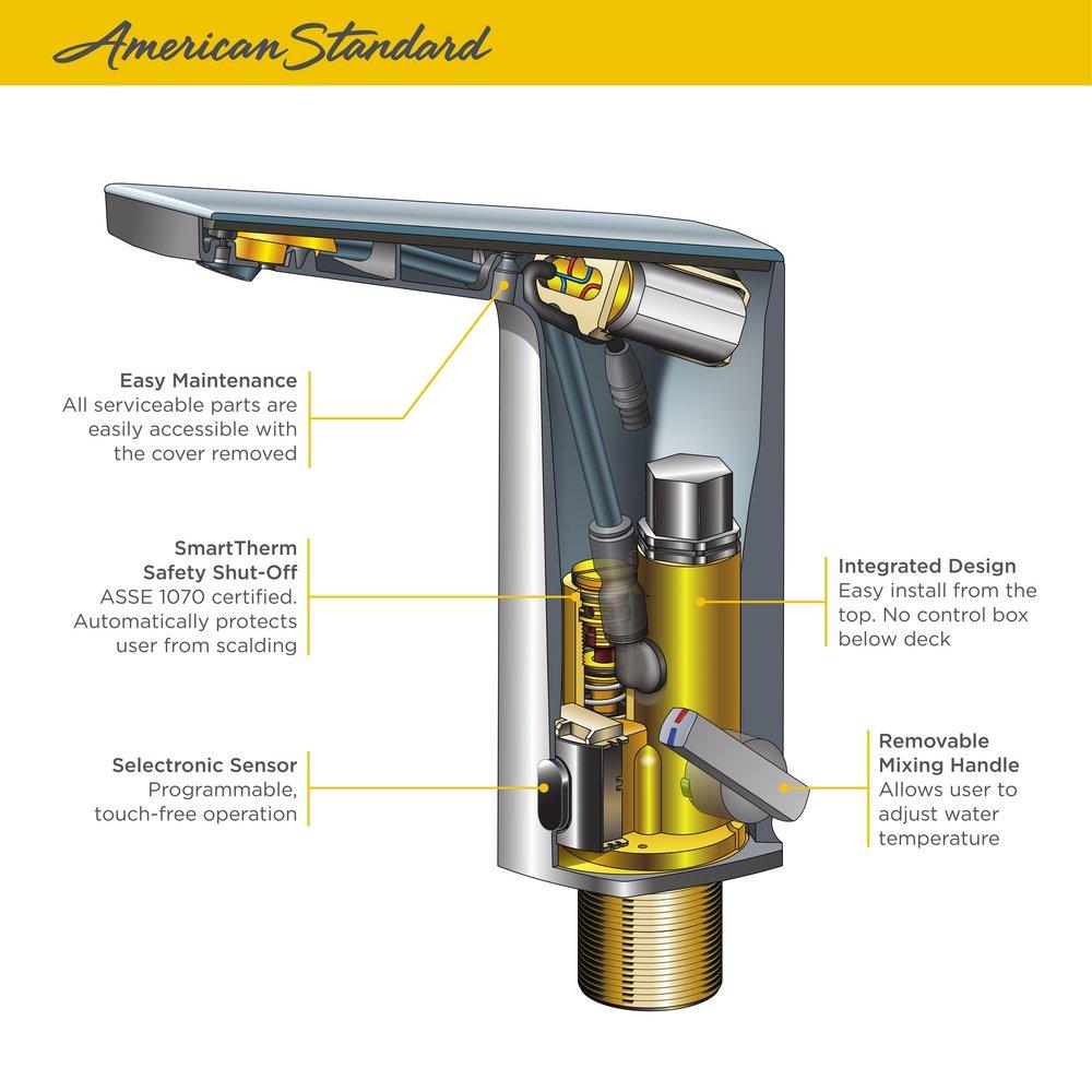 AMERICAN STANDARD American Standard 702B305.002 Paradigm Selectronic Sensor Bathroom Sink Faucet in Polished Chrome