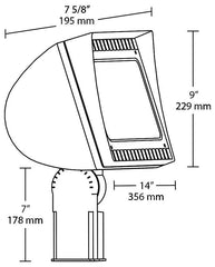 RAB FXLED150SF LED FLOODLIGHT 150W 120 TO 277 VAC