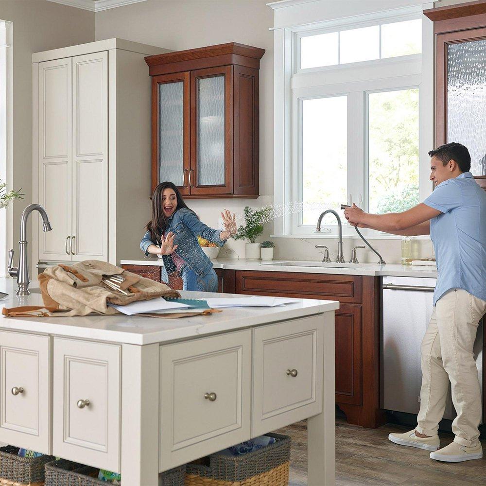 AMERICAN STANDARD American Standard 4279701.075 Delancey Two Handle Kitchen Faucet with Side Spray 1.5 gpm