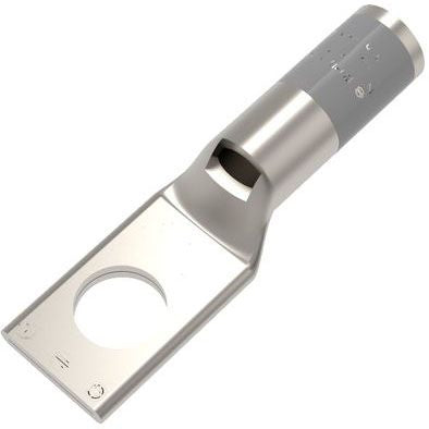 BURNDY BURNDY YA4CL3BOX 4 AWG CU, One Hole, 5/16 Stud Size, Standard Barrel, Inspection Window, Internal Chamfer, Tin Plated, UL/CSA 90? Up to 35kV, GRAY Color Code, 8 or 346 Die Index