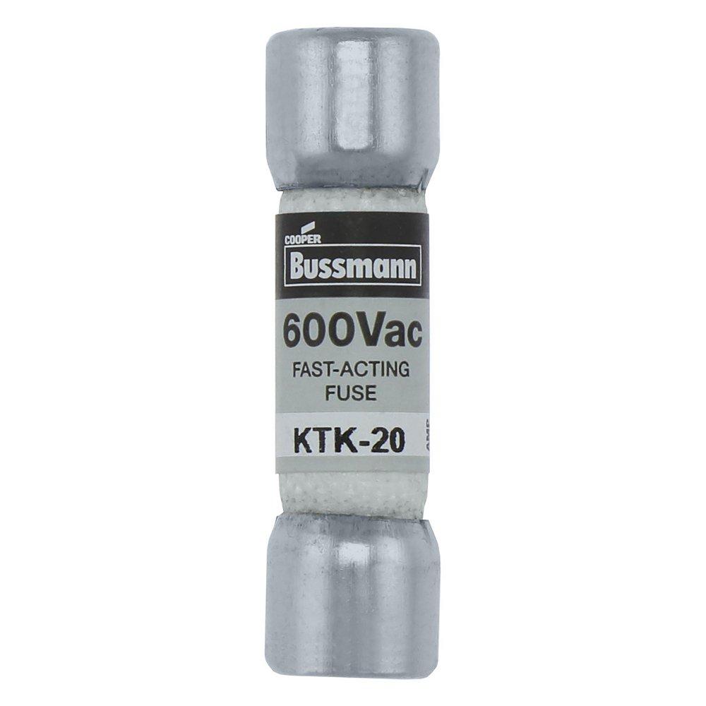 EATON BUSSMANN Bussmann KTK-20 600V 20A Fast Acting Supplemental Fuse