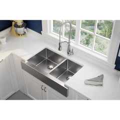 ELKAY Elkay ECTRUF32179R Crosstown 18 Gauge Stainless Steel 35-7/8 x 20-1/4 x 9, 60/40 Double Bowl Farmhouse Sink