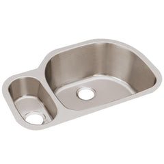 ELKAY Elkay ELUH322110L Lustertone Classic Stainless Steel 31-1/2 x 21-1/8 x 10, 30/70 Offset Double Bowl Undermount Sink