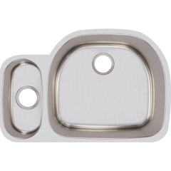 ELKAY Elkay ELUH322110L Lustertone Classic Stainless Steel 31-1/2 x 21-1/8 x 10, 30/70 Offset Double Bowl Undermount Sink