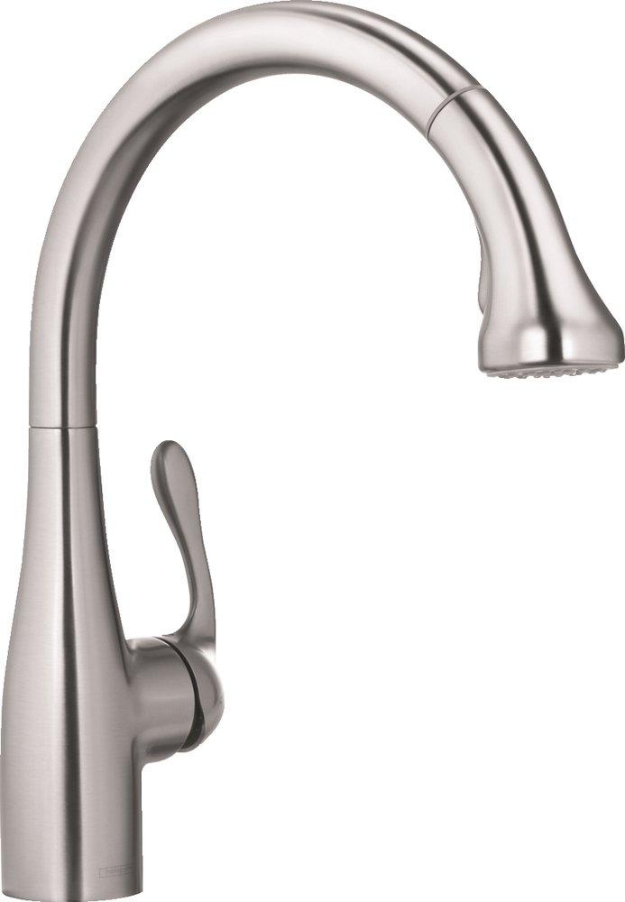 HANSGROHE Hansgrohe 04066860 Allegro E Single Handle Pull Down Bar Faucet in Steel Optik