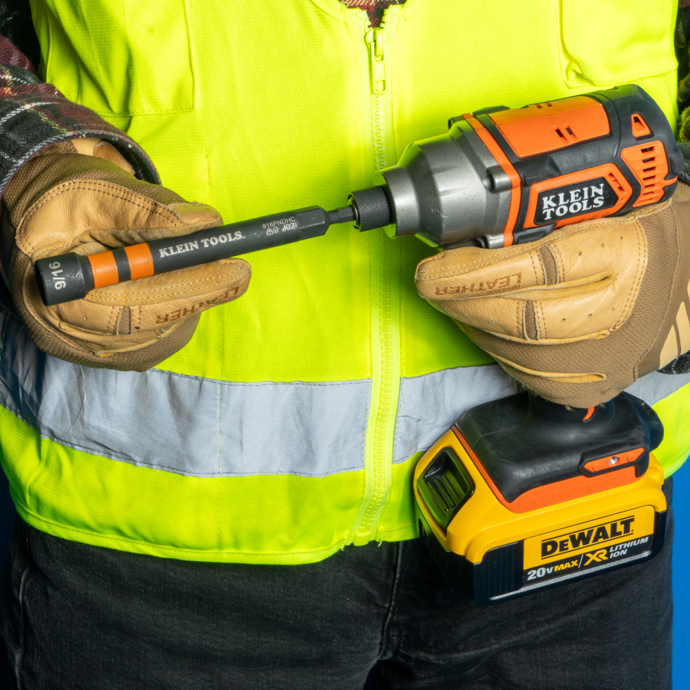 KLEIN TOOLS Klein 32950 Hollow Magnetic Color-Coded Ratcheting Power Nut Driver Six Sizes 7-Piece