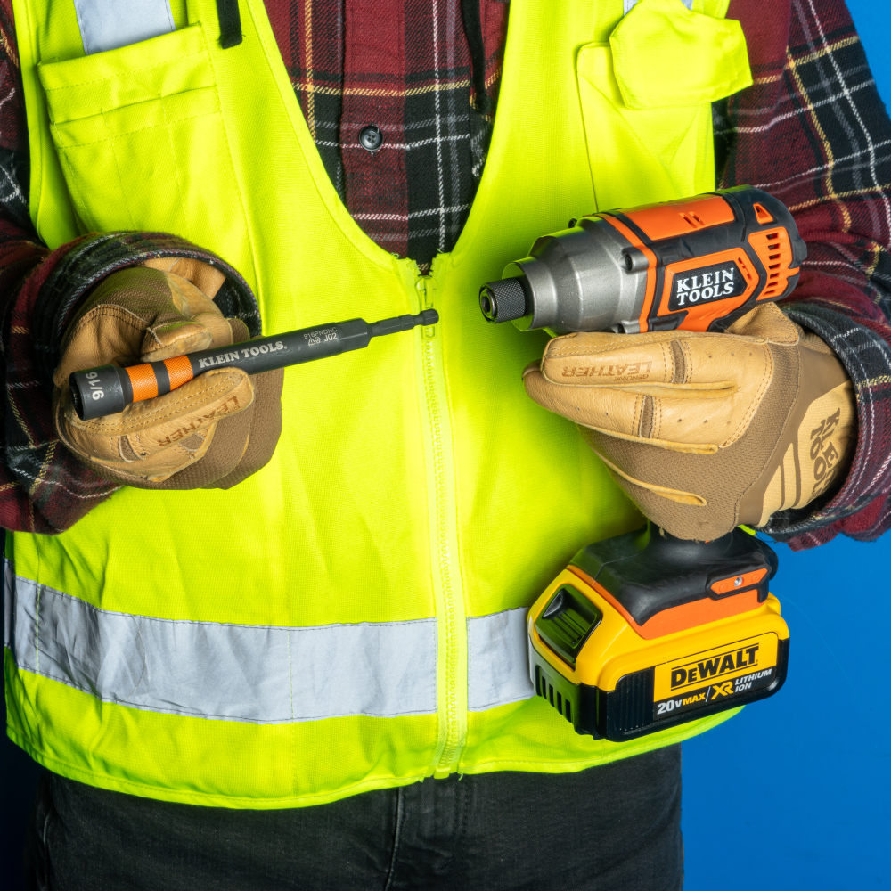 KLEIN TOOLS Klein 32950 Hollow Magnetic Color-Coded Ratcheting Power Nut Driver Six Sizes 7-Piece