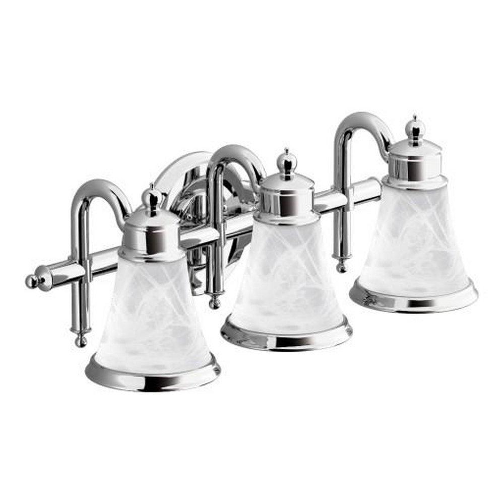MOEN Moen YB9863CH Waterhill 22 3 Light 100 W Bathroom Vanity Globe Light in Polished Chrome