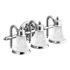 MOEN Moen YB9863CH Waterhill 22 3 Light 100 W Bathroom Vanity Globe Light in Polished Chrome