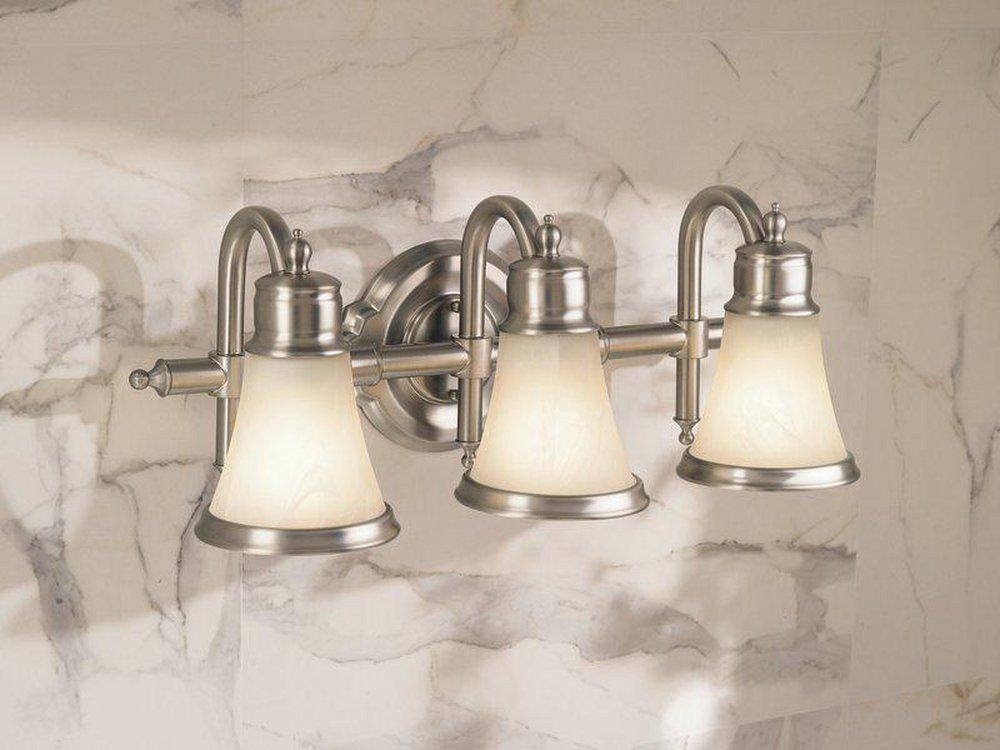 MOEN Moen YB9863CH Waterhill 22 3 Light 100 W Bathroom Vanity Globe Light in Polished Chrome