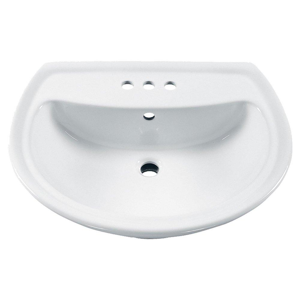 AMERICAN STANDARD American Standard 0236.004.020 Cadet 24-1/2 x 20 in. Oval Pedestal Bathroom Sink in White