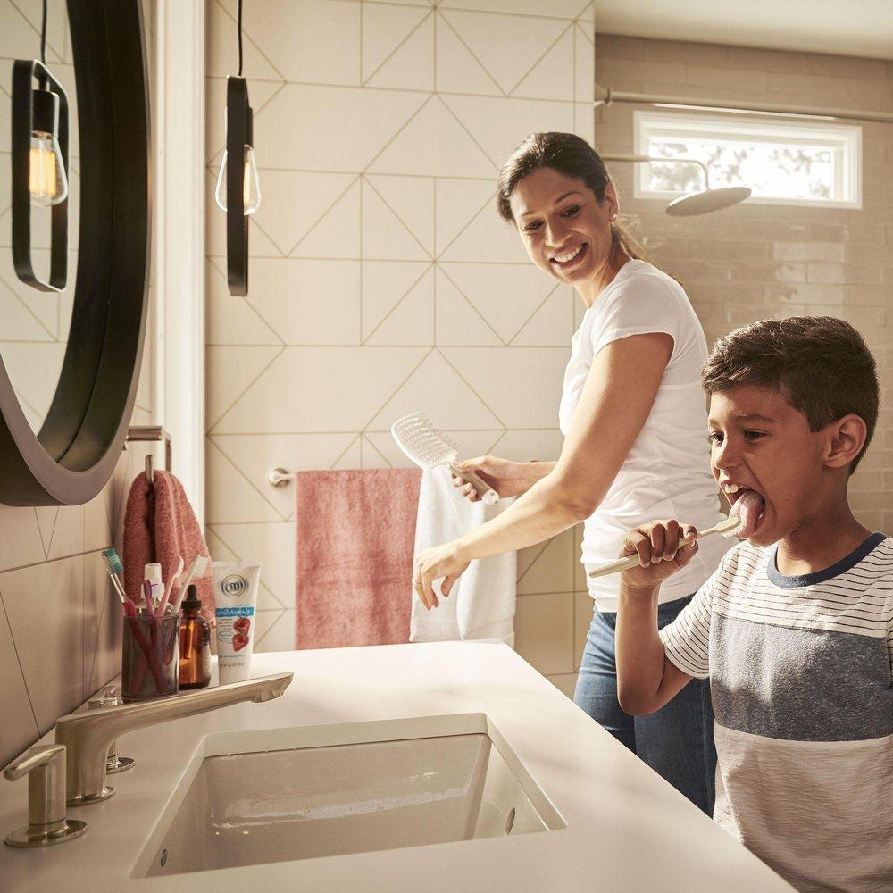 AMERICAN STANDARD American Standard 7105857.295 Studio S Two Handle Widespread Bathroom Sink Faucet in Brushed Nickel