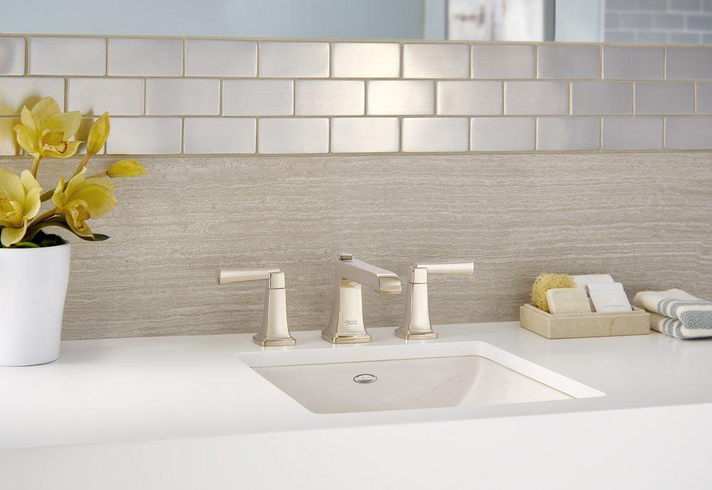 AMERICAN STANDARD American Standard 7353841.013 Townsend Two Handle Widespread Bathroom Sink Faucet in Polished Nickel PVD