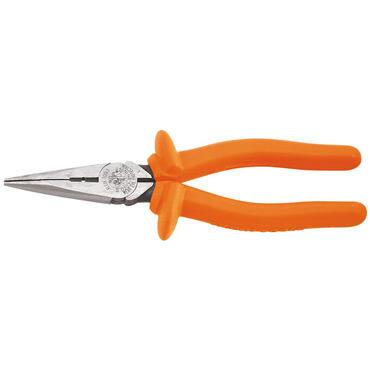 KLEIN TOOLS Klein Tools D203-8N-INS Insulated Long Nose Pliers, Side-Cutting/Stripping