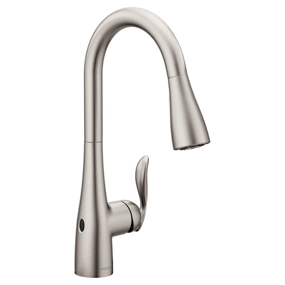MOEN Moen 7594EWSRS Arbor MotionSense Wave Single Handle Pull Down Touchless Kitchen Faucet in Spot Resist Stainless