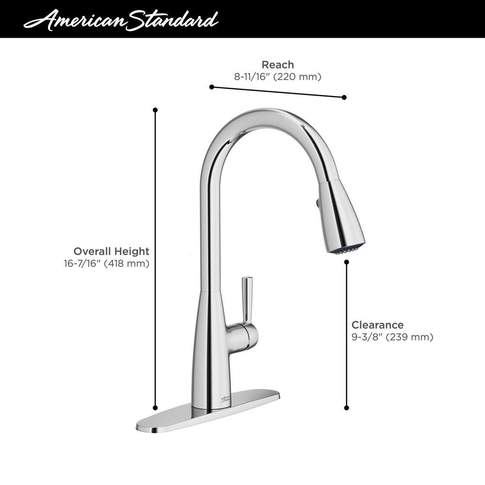 AMERICAN STANDARD American Standard 7617300.002 Hillsdale Single Handle Pull Down Kitchen Faucet in Polished Chrome