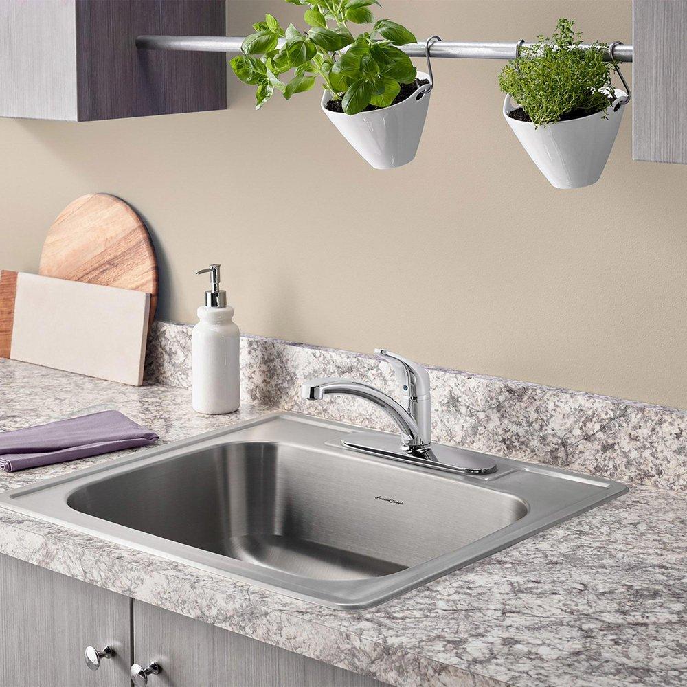 AMERICAN STANDARD American Standard 7074030.002 Colony Soft Single Handle Kitchen Faucet with Side Spray 1.5 gpm