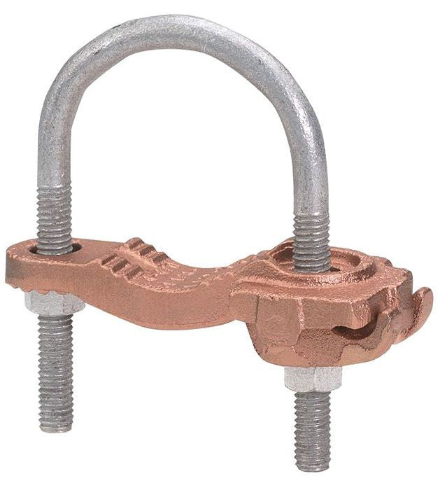 BURNDY BURNDY GAR3904 Mechanical Grounding Connector, Conductor to Water Pipe, 4-4/0 AWG, 2-1/2 - 3-1/2 Pipe, 3/8 Stud.