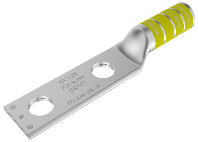 BURNDY BURNDY YA292N Compression Terminal 600V to 35KV 250 kcmil CU, Two Hole, 1/2 Stud Size