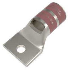 BURNDY YA34L 500 kcmil CU, One Hole, 5/8 Stud Size, Standard Barrel, Inspection Window, Internal Chamfer, Tin Plated, UL/CSA 90? Up to 35kV, BROWN Color Code, 20 or 299 Die Index