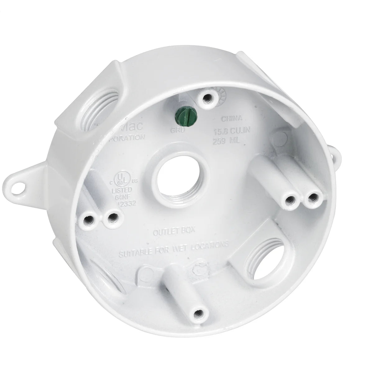 TAYMAC TAYMAC RB550WH RND WP BOX (5) 1/2 IN. OUTLETS - WHITE