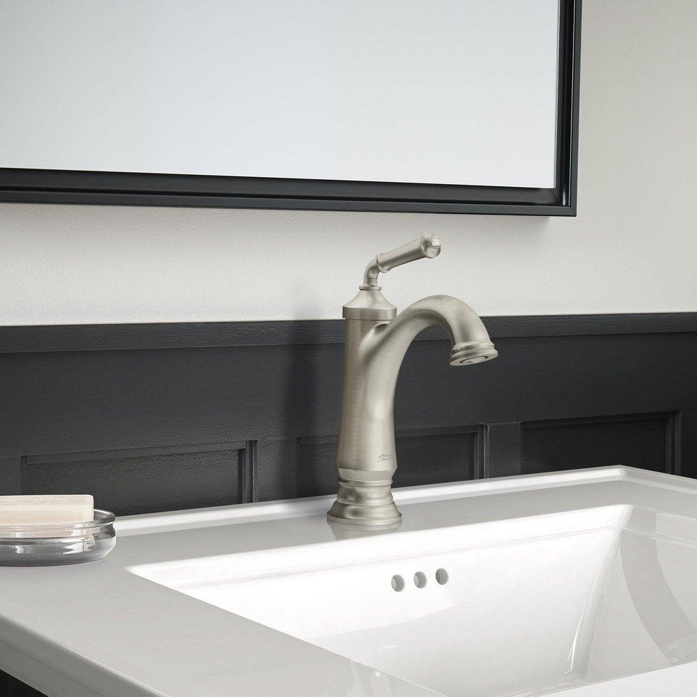 AMERICAN STANDARD American Standard 7052107.295 Delancey Single Handle Monoblock Bathroom Sink Faucet in Brushed Nickel