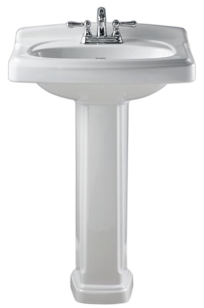 AMERICAN STANDARD American Standard 0555.108.020 Portsmouth 24-3/8 x 19-1/2 Rectangular Pedestal Bathroom Sink in White