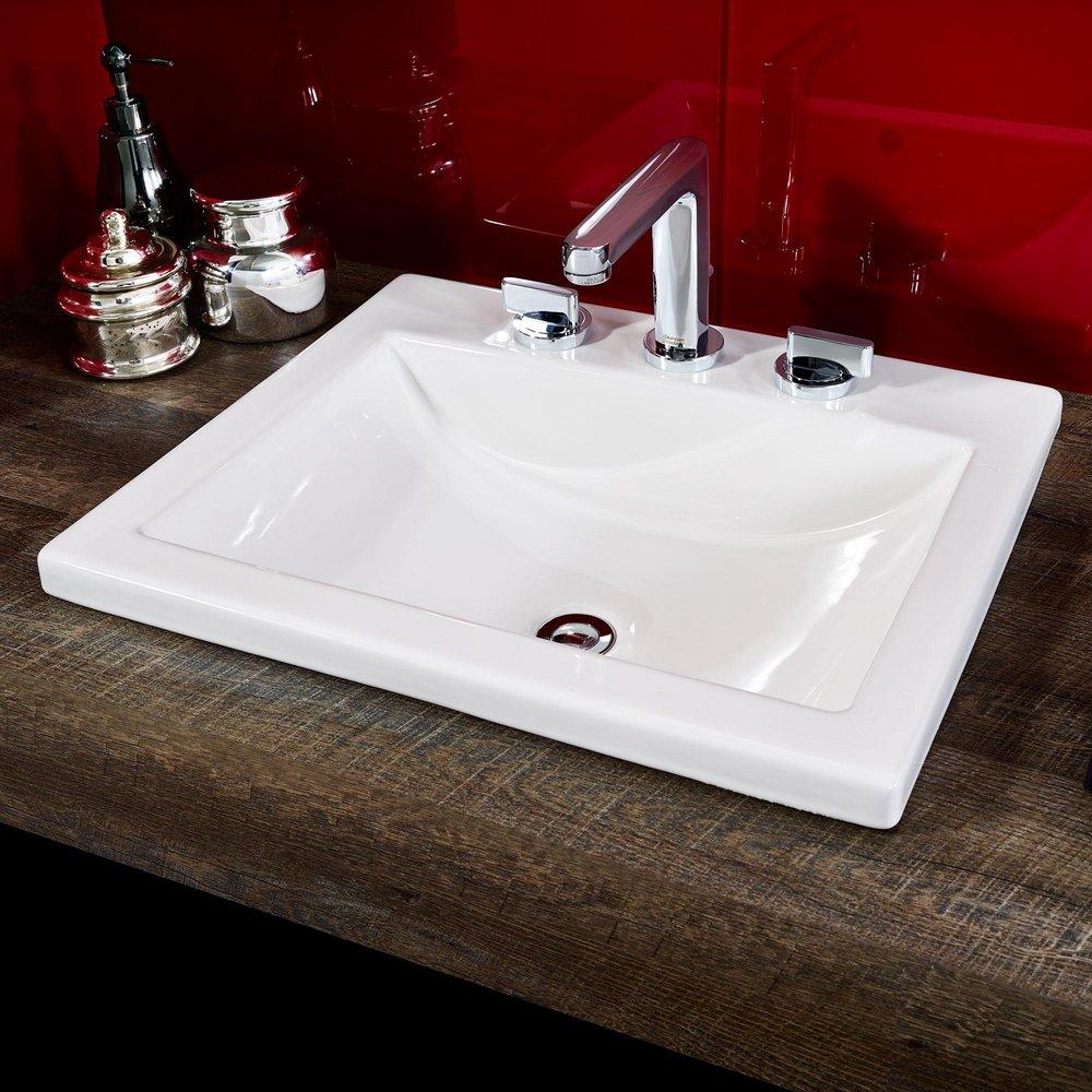 AMERICAN STANDARD American Standard 0643.008.020 Studio® 21-1/4 x 17-3/4 in. Rectangular Drop-in Bathroom Sink in White