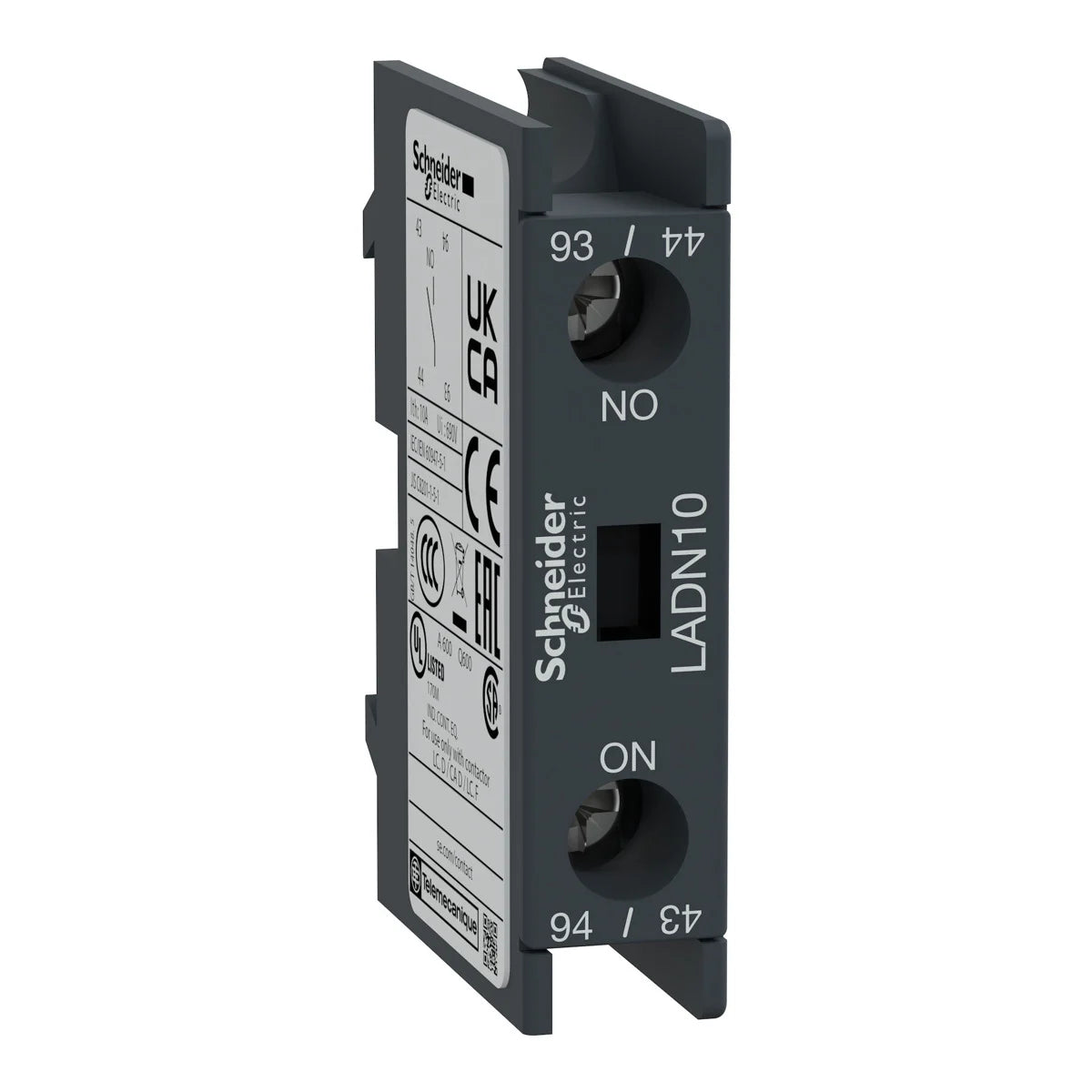 SCHNEIDER ELECTRIC Schneider Electric LADN10 Auxiliary Contact Block with Screw Terminal 10A 690 VAC