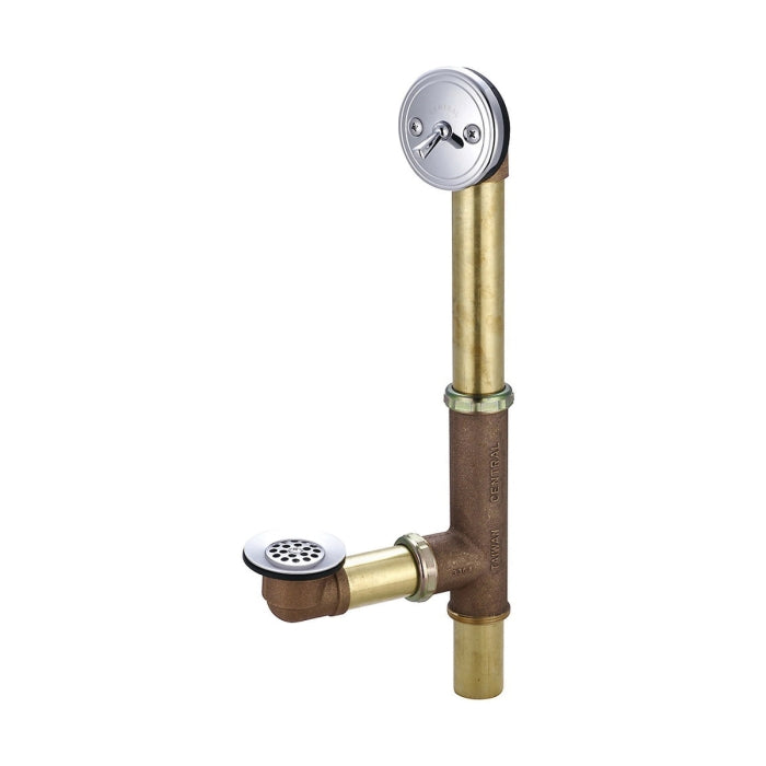 CENTRAL BRASS Central Brass 1655 16 in. Brass Trip Lever Drain in Polished Chrome
