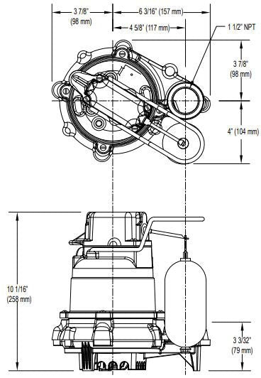 ZOELLER Zoeller 57-0001 Mighty-Mate 3/10 HP Cast Iron Sump Pump
