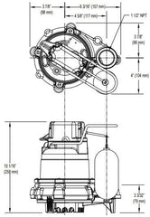 ZOELLER Zoeller 57-0001 Mighty-Mate 3/10 HP Cast Iron Sump Pump