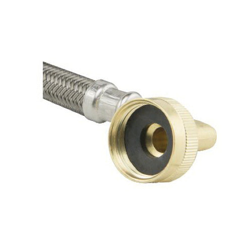 BRASSCRAFT BrassCraft B1-72DW612 B Flexible Braided Water Dishwasher Connector With 3/4 in Garden Hose Elbow 3/8 in Compression 72 in L 125 psi