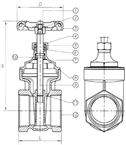 MATCO-NORCA Matco-Norca 514T08LF 2 in. Brass Full Port Threaded Gate Valve