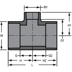 Spears 801-528 6X2 PVC Reducing Tee Socket SCH80
