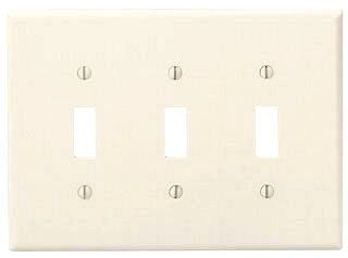 LEVITON Leviton 80511-T 3-Gang Toggle Device Switch Wallplate Midway Size