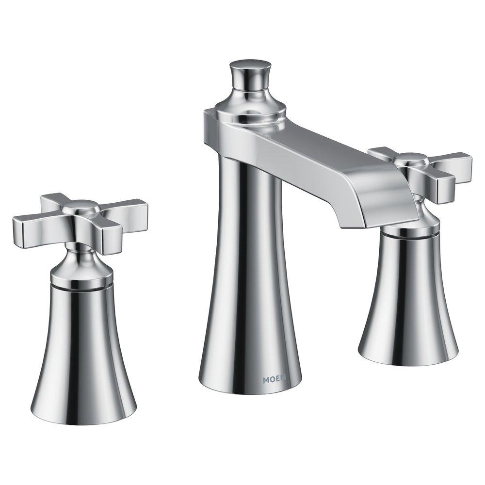 MOEN Moen TS6985 Flara Two Handle Widespread Bathroom Sink Faucet in Polished Chrome
