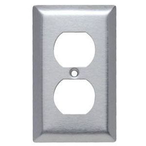 LEGRAND Pass & Seymour SL8 Smooth Metal Wall Plate 1Gang Duplex 430 Stainless Steel