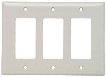 LEGRAND Pass & Seymour SPJ263LA 3-Gang 3-Decorator Light Almond Smooth Thermoset Plastic Junior-Jumbo Wallplate