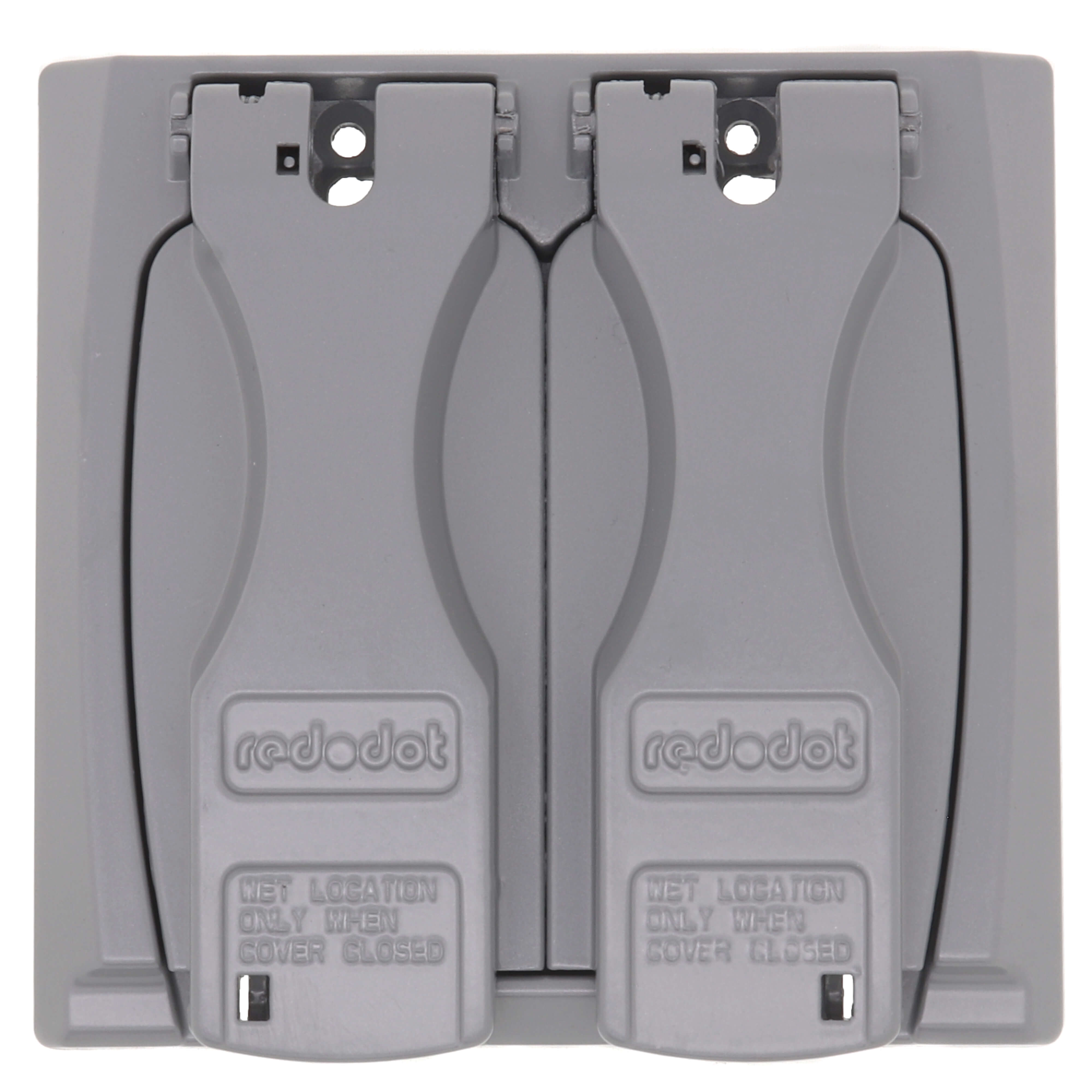 RED DOT Red Dot 2CCU Universal Flip-Lid Weatherproof Receptacle Cover, 2 Gang